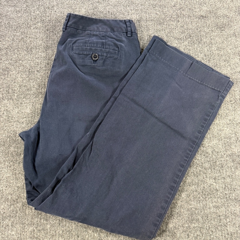 Talbots Navy Blue Cotton Stretch Chino Pants Size 12 Preppy